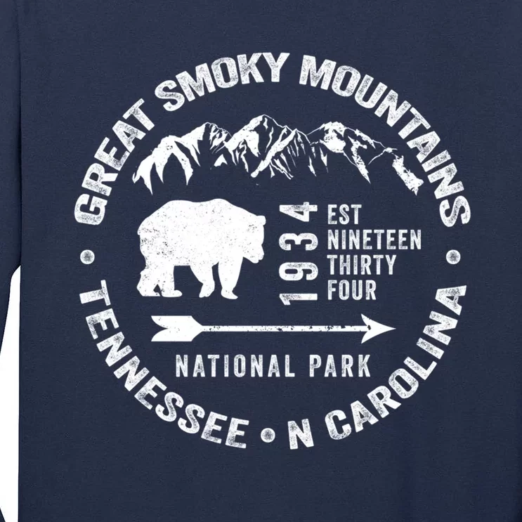 Great Smoky Mountains National Park NC TN Grunge Art Novelty Tall Long Sleeve T-Shirt