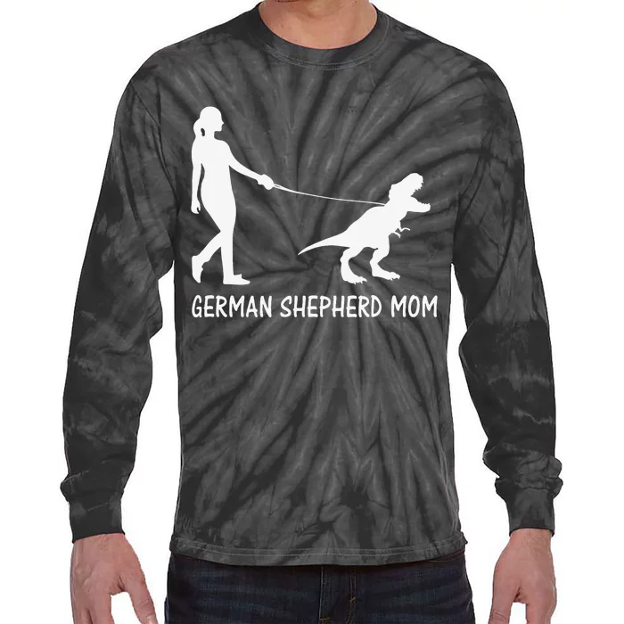 German Shepherd Mom Dinosaur GSD Owners Trex Mother Tie-Dye Long Sleeve Shirt