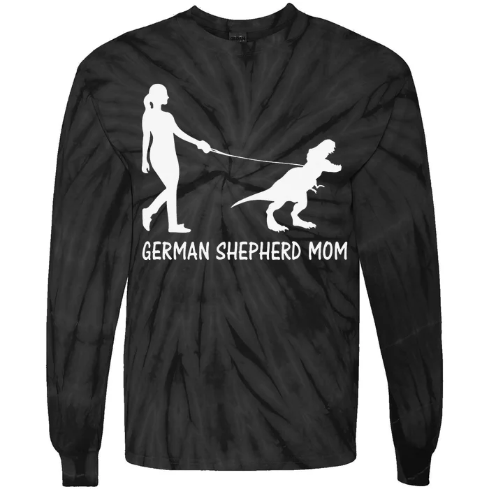 German Shepherd Mom Dinosaur GSD Owners Trex Mother Tie-Dye Long Sleeve Shirt