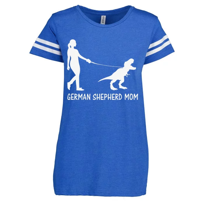 German Shepherd Mom Dinosaur GSD Owners Trex Mother Enza Ladies Jersey Football T-Shirt