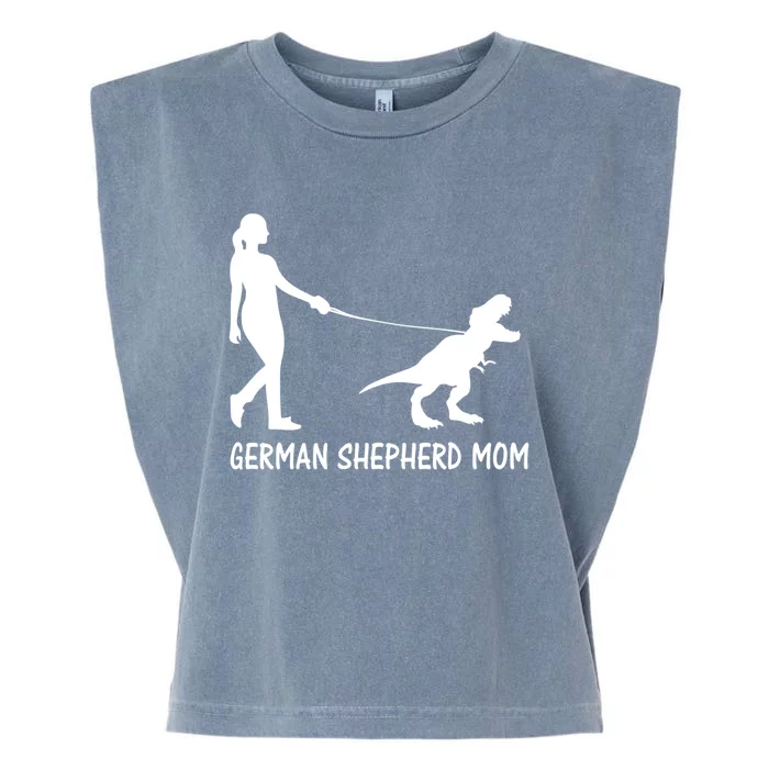 Ger Shepherd Mom Dinosaur Gsd Owners Trex Mother Funny Gift Garment-Dyed Women's Muscle Tee