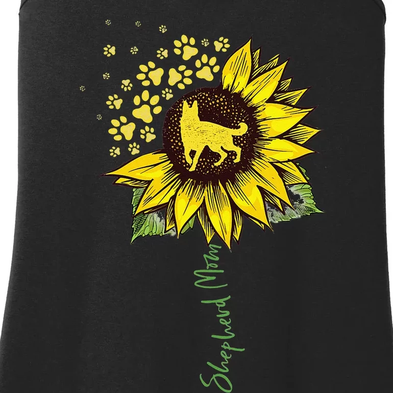 German Shepherd Mom Sunflower Shepherd Gifts Dog Mom Mama Ladies Essential Tank