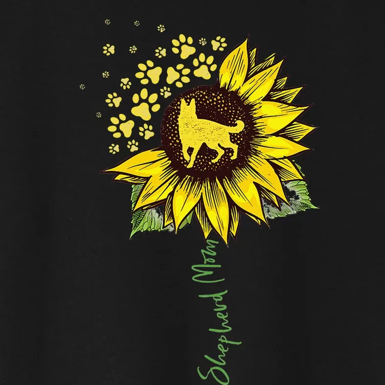 German Shepherd Mom Sunflower Shepherd Gifts Dog Mom Mama Women's Crop Top Tee