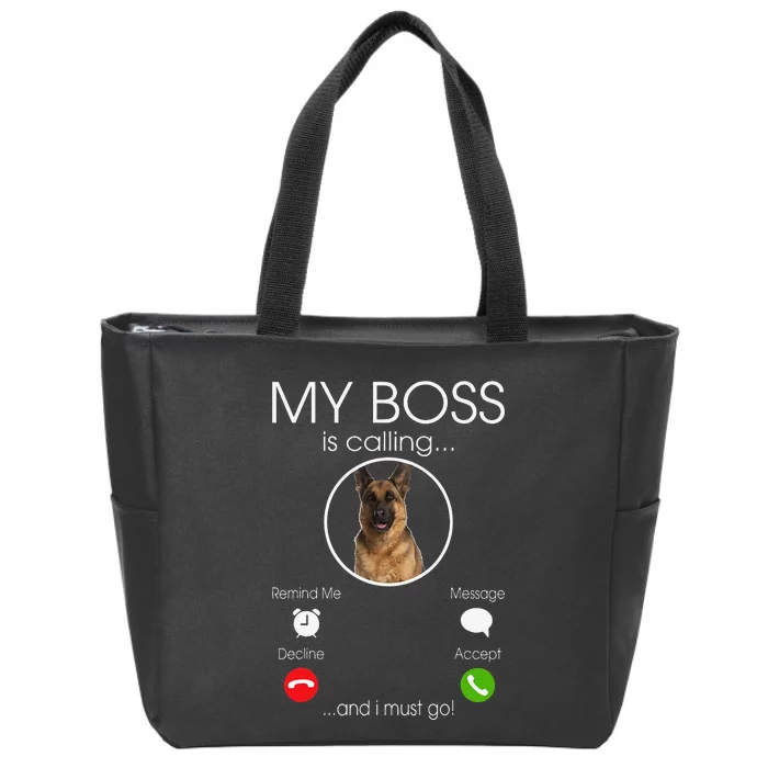 German Shepherd My Boss Zip Tote Bag