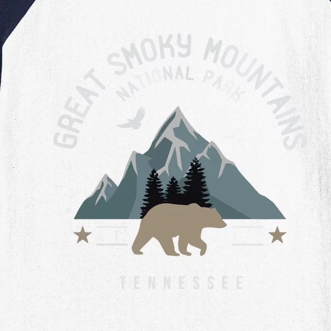 Great Smoky Mountains National Park Tennessee Camping Baseball Sleeve Shirt