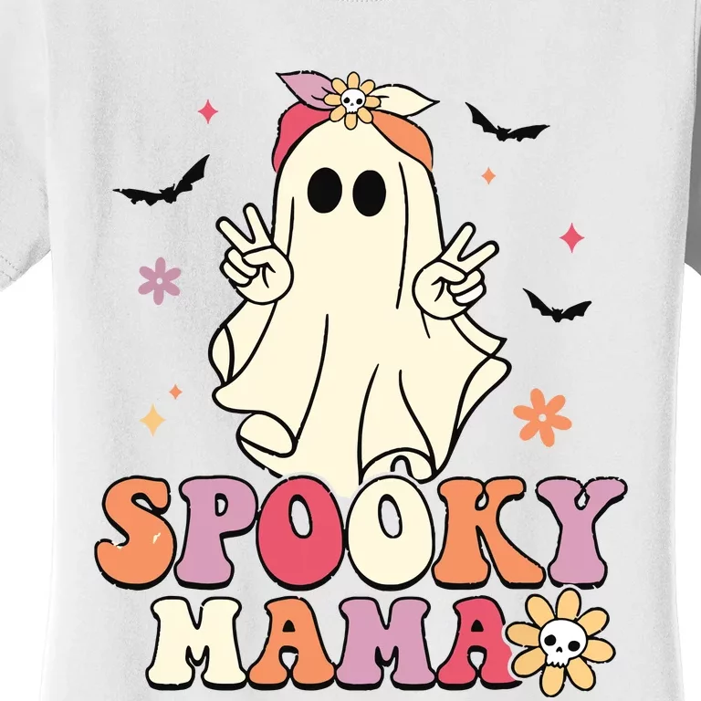 Groovy Spooky Mama Birthday Family Matching Halloween Women's T-Shirt