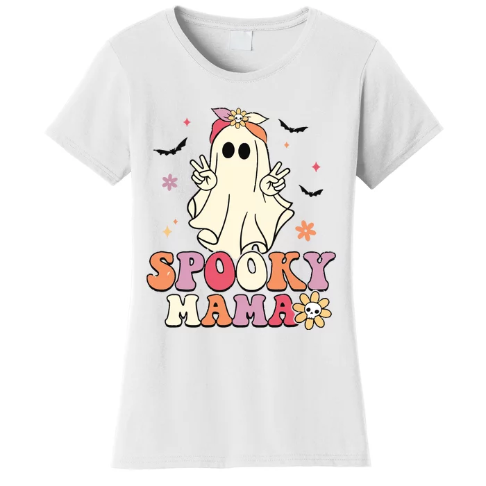 Groovy Spooky Mama Birthday Family Matching Halloween Women's T-Shirt