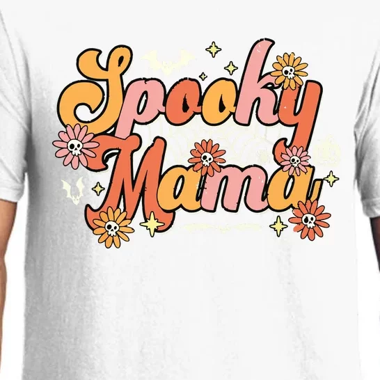 Groovy Spooky Mama Retro Halloween Ghost Witchy Spooky Mom Pajama Set