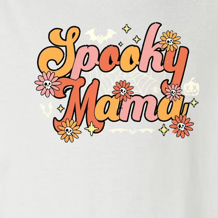 Groovy Spooky Mama Retro Halloween Ghost Witchy Spooky Mom Toddler Long Sleeve Shirt