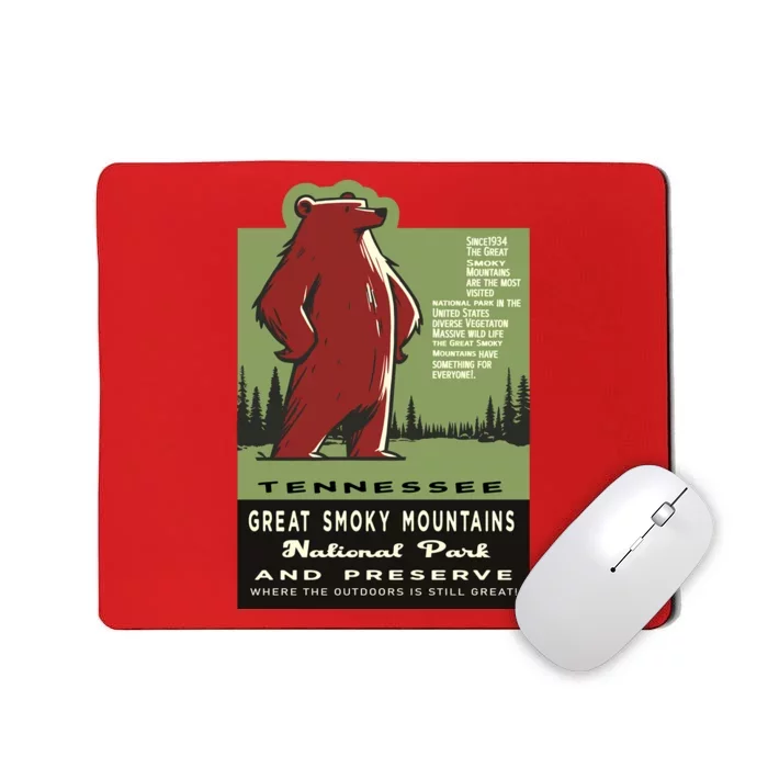 Great Smoky Mountains National Park Funny Bear Vintage Mousepad