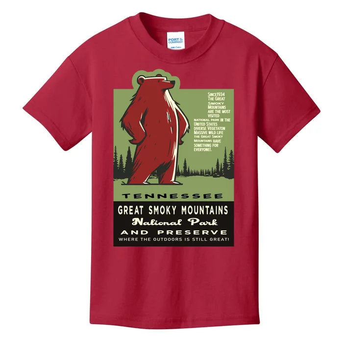 Great Smoky Mountains National Park Funny Bear Vintage Kids T-Shirt