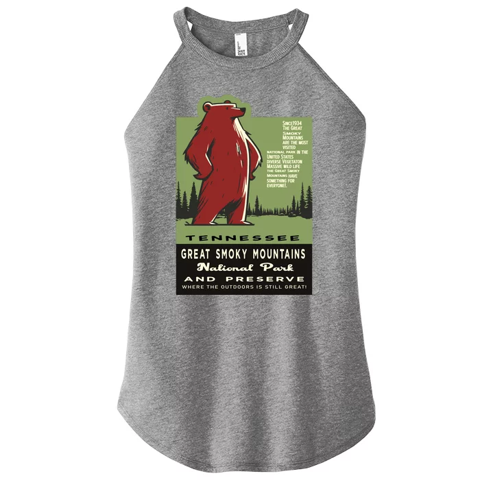 Great Smoky Mountains National Park Funny Bear Vintage Women’s Perfect Tri Rocker Tank