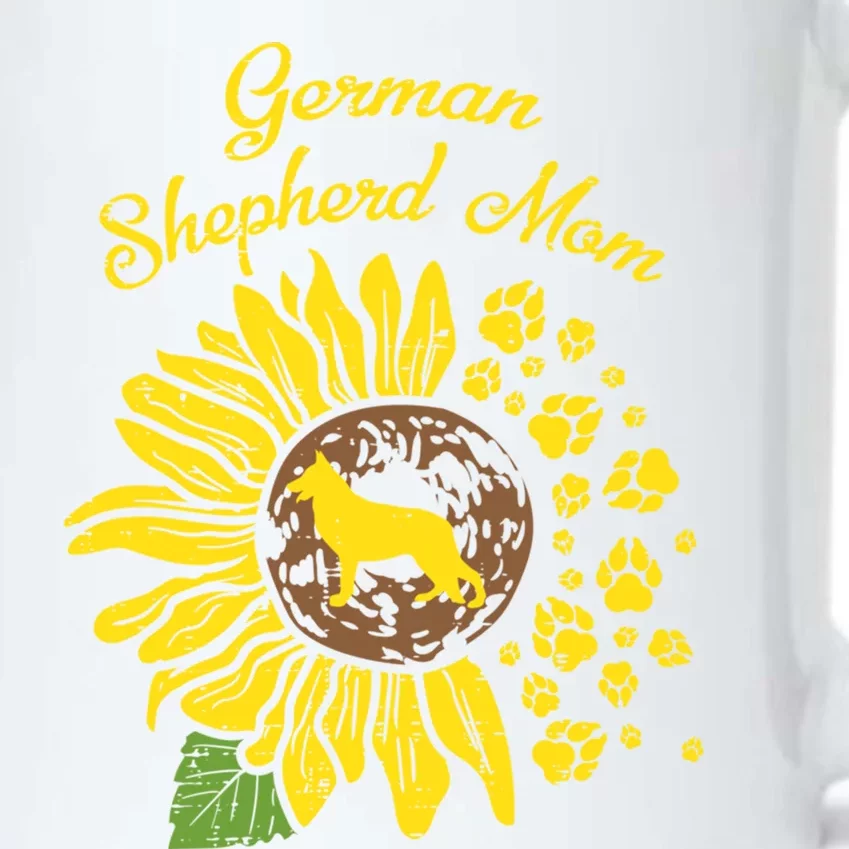 Ger Shepherd Mom Sunflower Paws K9 Dog Lover Owner Gift Black Color Changing Mug