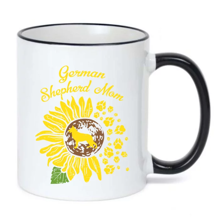 Ger Shepherd Mom Sunflower Paws K9 Dog Lover Owner Gift Black Color Changing Mug