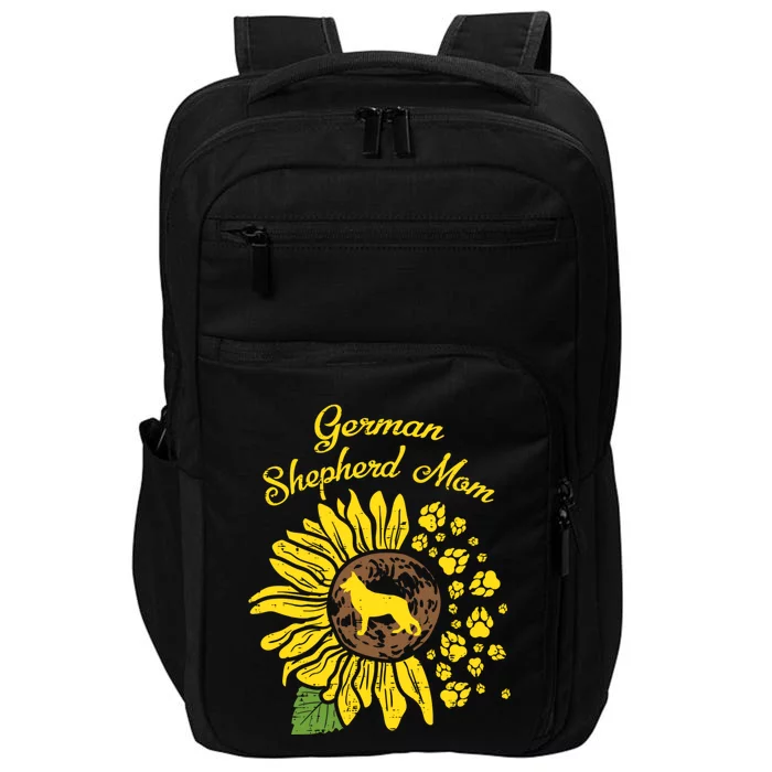 Ger Shepherd Mom Sunflower Paws K9 Dog Lover Owner Gift Impact Tech Backpack