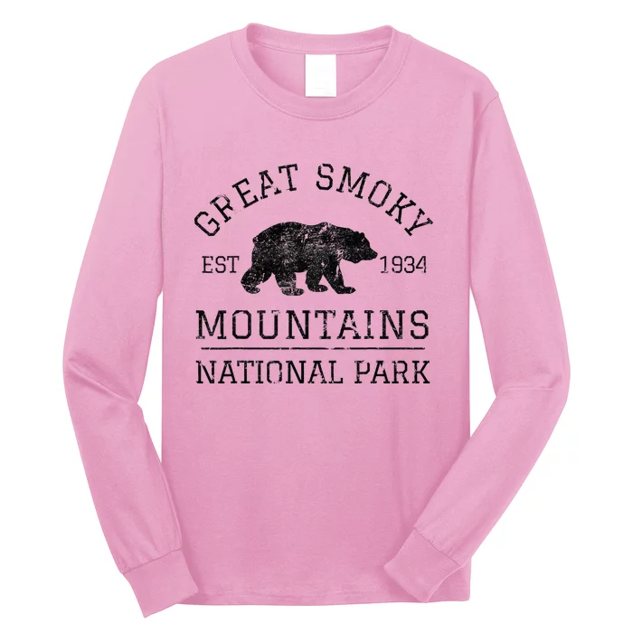 Great Smoky Mountains National Park Tennessee Bear Long Sleeve Shirt