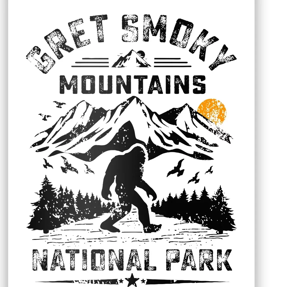 Great Smoky Mountains National Park Sunset Bigfoot Sasquatch Poster