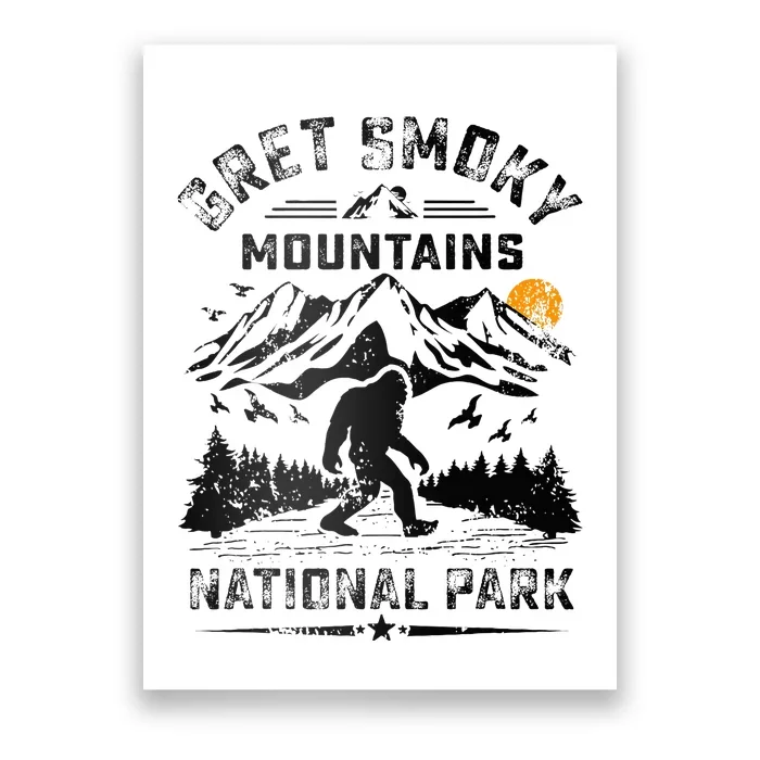 Great Smoky Mountains National Park Sunset Bigfoot Sasquatch Poster