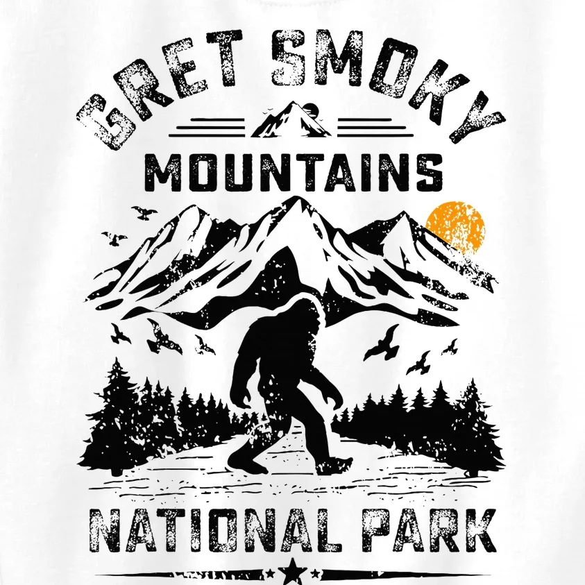 Great Smoky Mountains National Park Sunset Bigfoot Sasquatch Kids Sweatshirt