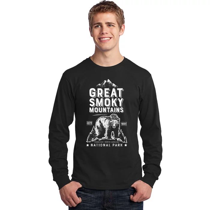 Great Smoky Mountains National Park Bear Vintage Long Sleeve Shirt