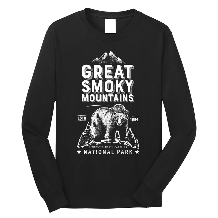 Great Smoky Mountains National Park Bear Vintage Long Sleeve Shirt