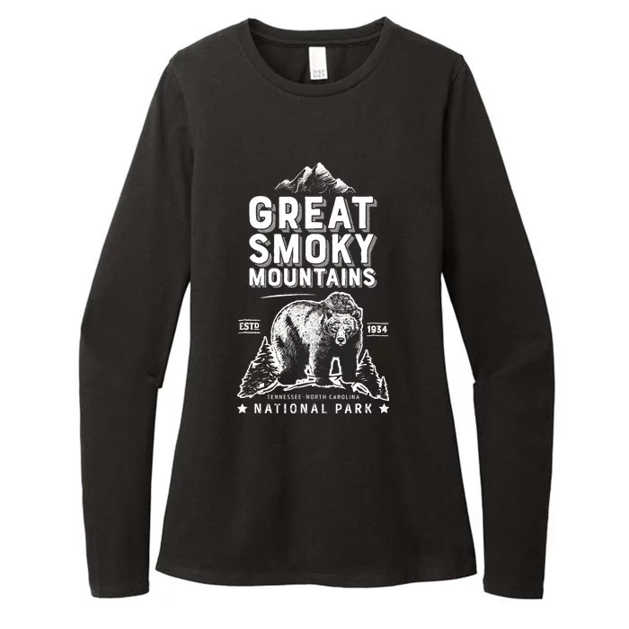 Great Smoky Mountains National Park Bear Vintage Womens CVC Long Sleeve Shirt