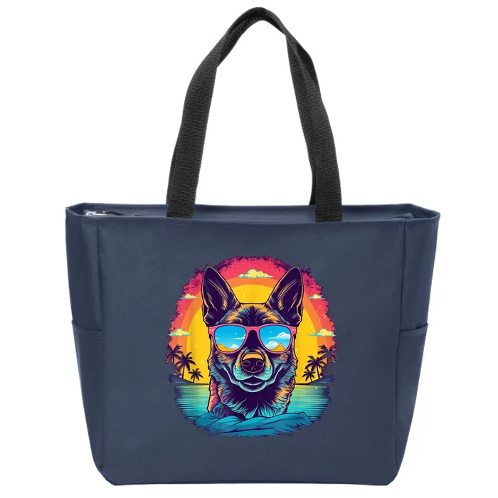 German Shepherd Men Women Kids Zip Tote Bag