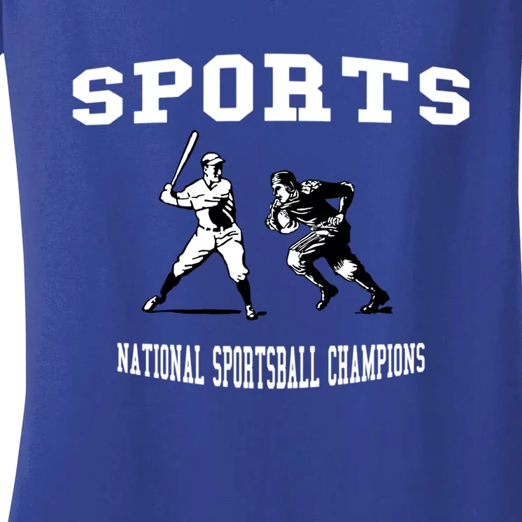 Go Sports National Sportsball Champions Meaningful Gift Women's V-Neck T-Shirt