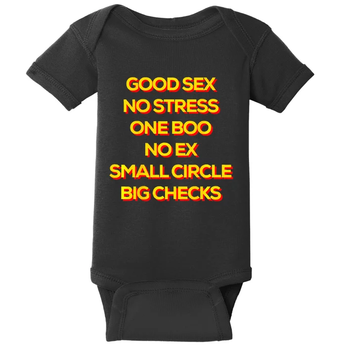 Good Sex No Stress One Boo No Ex Small Circle Big Checks Baby Bodysuit