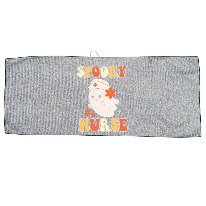 Groovy Spooky Nurse Ghost Scrub Icu Rn Nursing Halloween Gift Large Microfiber Waffle Golf Towel