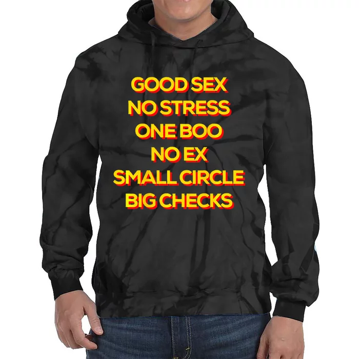 Good Sex No Stress One Boo No Ex Small Circle Big Checks Tie Dye Hoodie