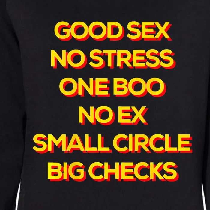 Good Sex No Stress One Boo No Ex Small Circle Big Checks Womens California Wash Sweatshirt