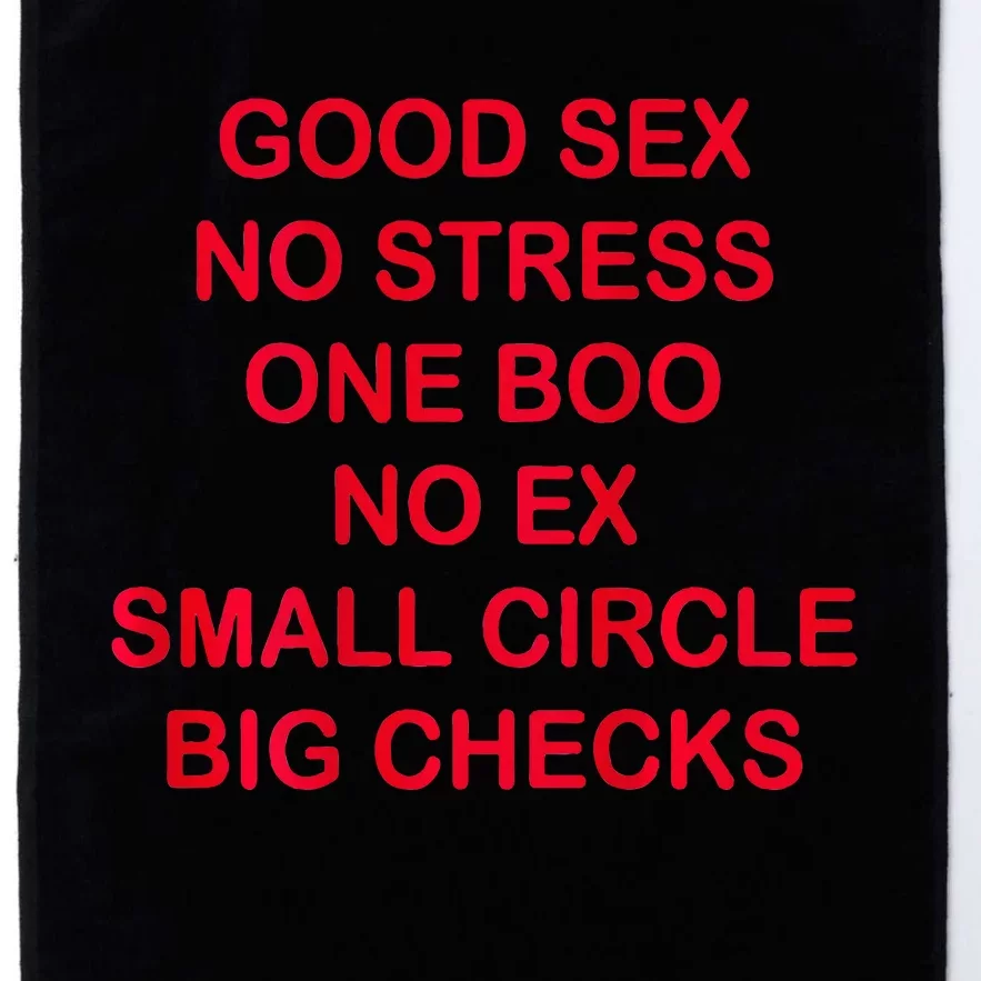 Good Sex No Stress One Boo No Ex Small Circle Big Checks Platinum Collection Golf Towel