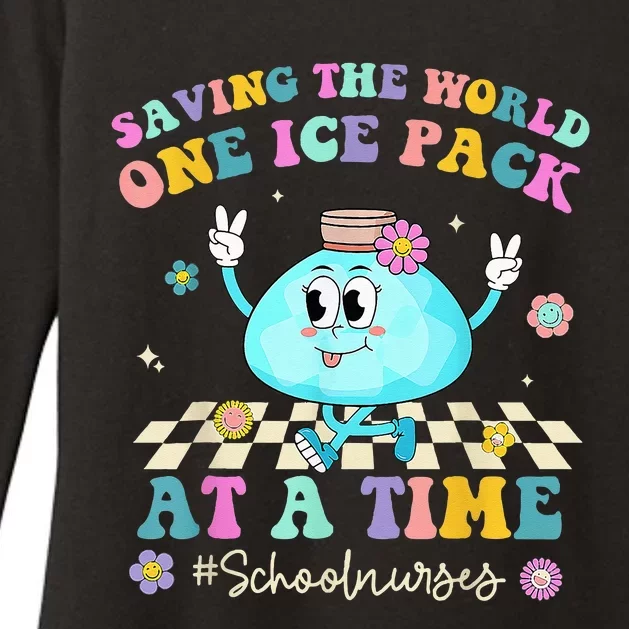 Groovy School Nurses Saving The World One Ice Pack At A Time Womens CVC Long Sleeve Shirt