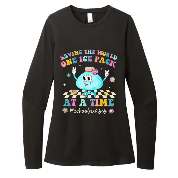 Groovy School Nurses Saving The World One Ice Pack At A Time Womens CVC Long Sleeve Shirt