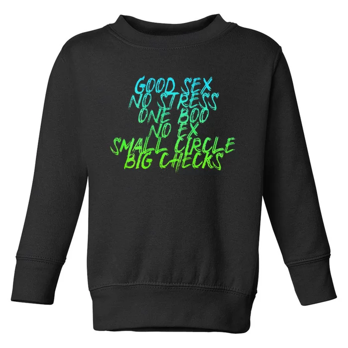 Good Sex No Stress One Boo No Ex Small Circle Back Motif Toddler Sweatshirt