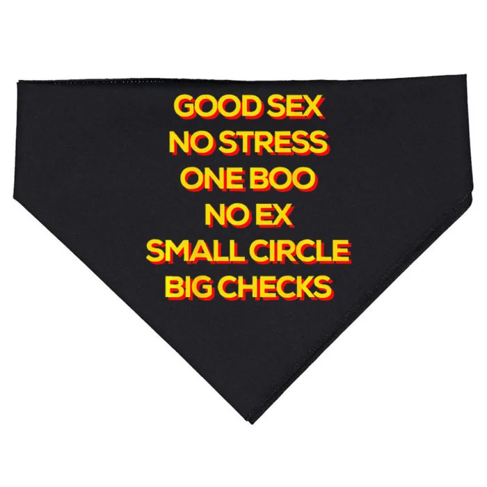 Good Sex No Stress One Boo No Ex Small Circle Big Checks USA-Made Doggie Bandana