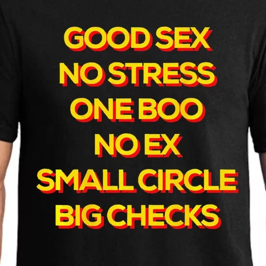 Good Sex No Stress One Boo No Ex Small Circle Big Checks Pajama Set