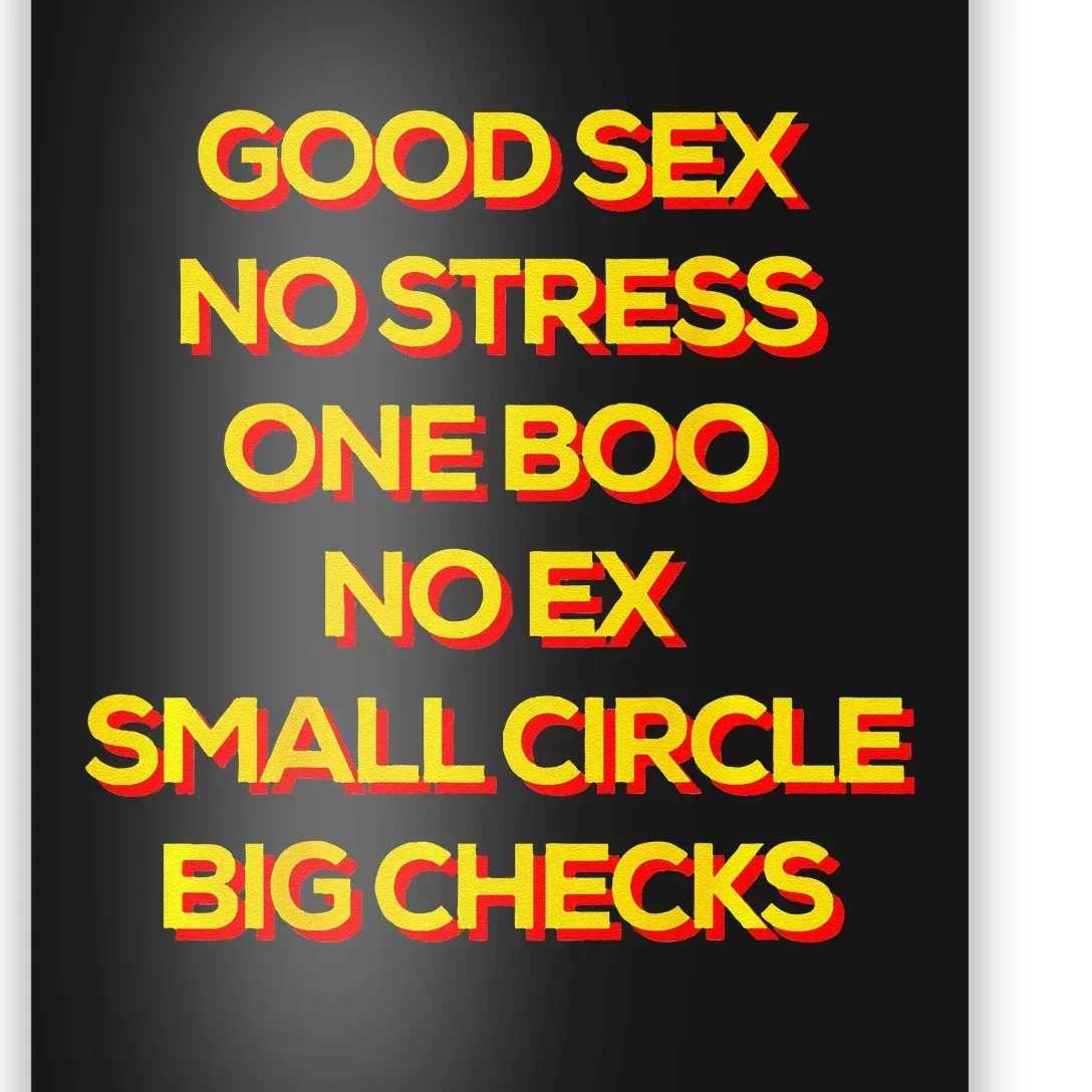 Good Sex No Stress One Boo No Ex Small Circle Big Checks Poster