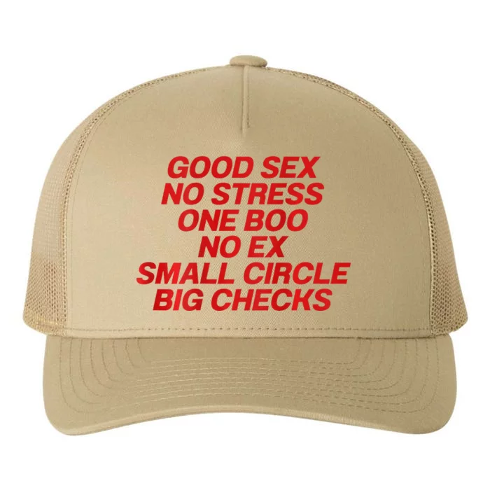 Good Sex No Stress One Boo No Ex Small Circle Big Checks Yupoong Adult 5-Panel Trucker Hat