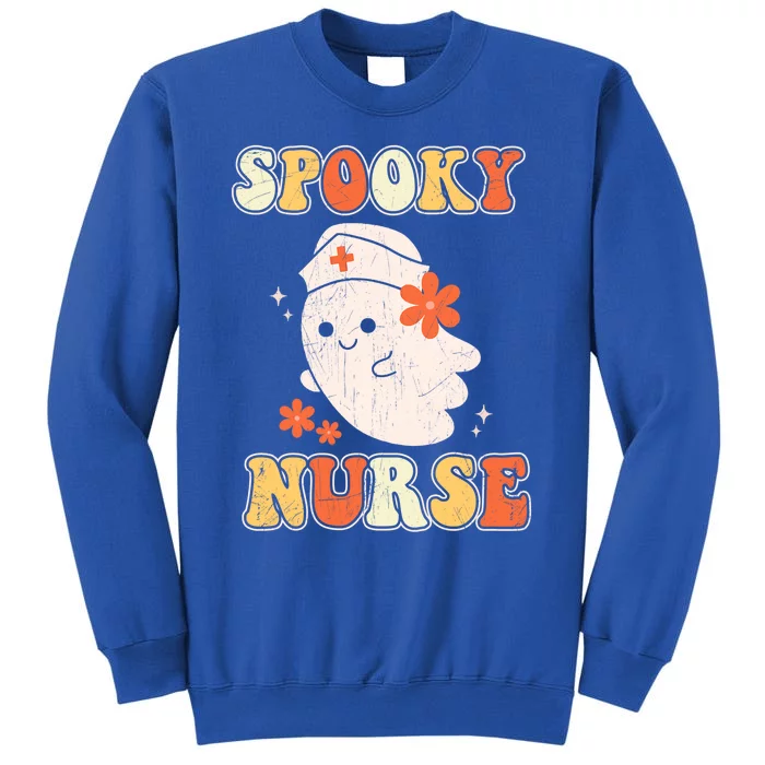 Groovy Spooky Nurse Ghost Scrub Icu Rn Nursing Halloween Cute Gift Sweatshirt