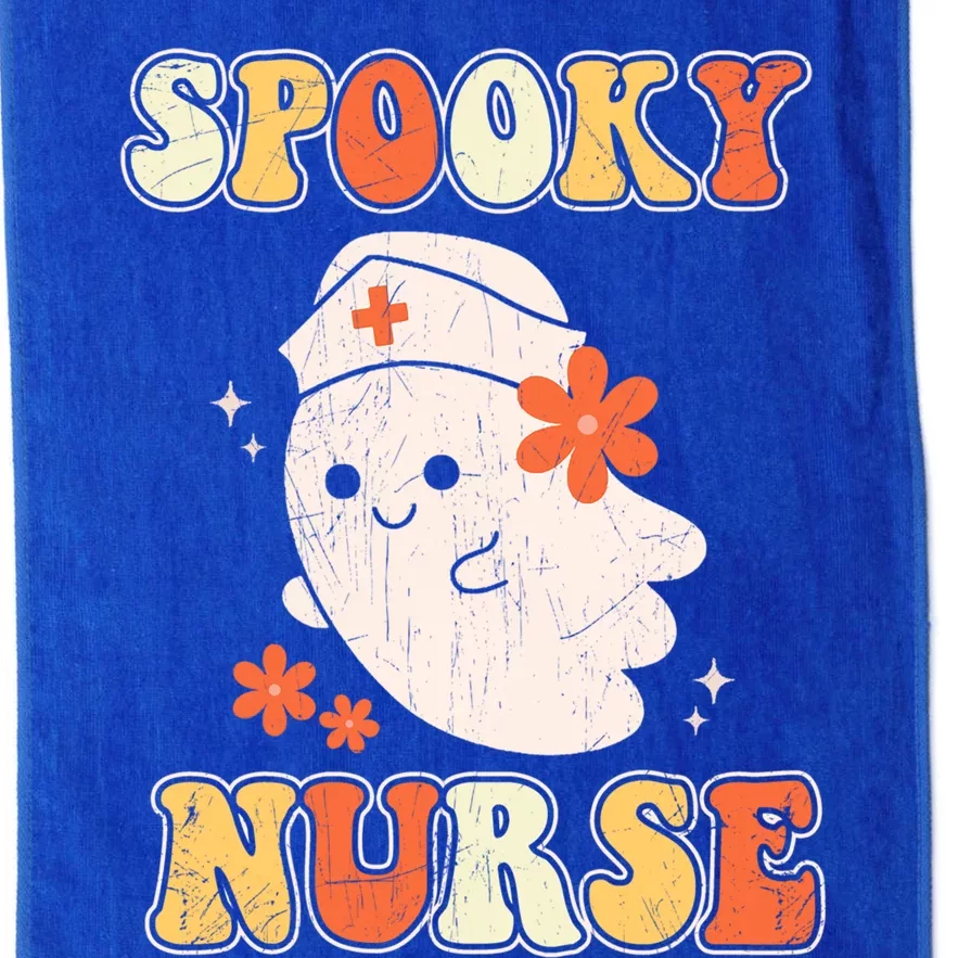 Groovy Spooky Nurse Ghost Scrub Icu Rn Nursing Halloween Cute Gift Platinum Collection Golf Towel