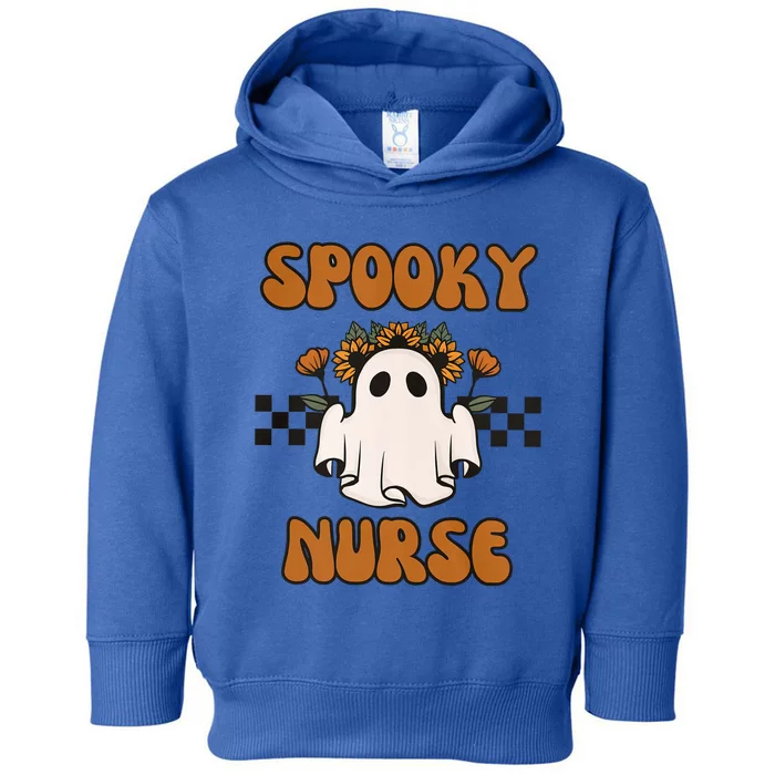 Groovy Spooky Nurse Retro Halloween Nurse Fall Scrub Cool Gift Toddler Hoodie