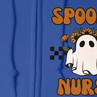 Groovy Spooky Nurse Retro Halloween Nurse Fall Scrub Cool Gift Full Zip Hoodie