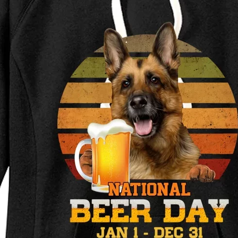 Ger Shepherd National Beer Day Jan 1 Dec 31 Beer Meaningful Gift Women's Fleece Hoodie