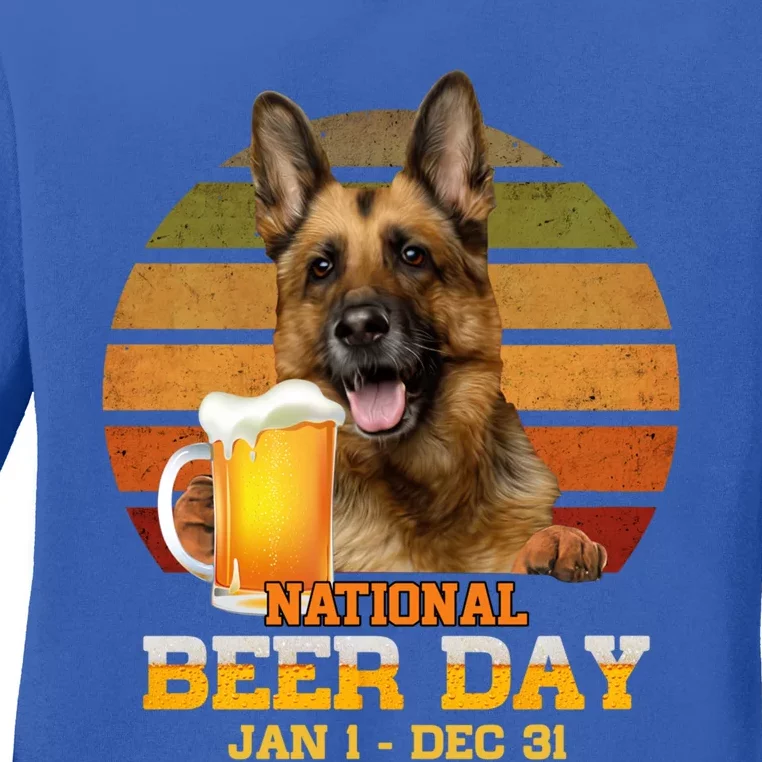 Ger Shepherd National Beer Day Jan 1 Dec 31 Beer Meaningful Gift Ladies Long Sleeve Shirt