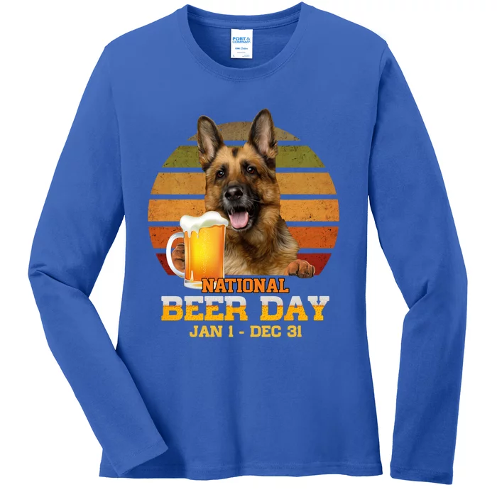 Ger Shepherd National Beer Day Jan 1 Dec 31 Beer Meaningful Gift Ladies Long Sleeve Shirt