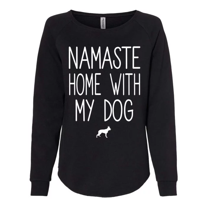 Ger Shepherd Namaste Home With My Dog Yoga Meditation Gift Womens California Wash Sweatshirt