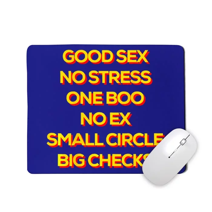 Good Sex No Stress One Boo No Ex Small Circle Big Checks Mousepad