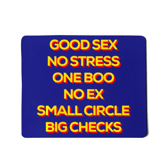 Good Sex No Stress One Boo No Ex Small Circle Big Checks Mousepad